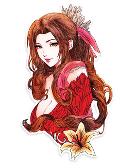 (Discontinued Product) Final Fantasy VII Watercolor Aerith Die Cut Sticker