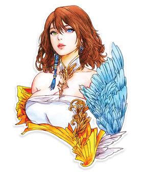 Final Fantasy X Watercolor Yuna Die Cut Sticker