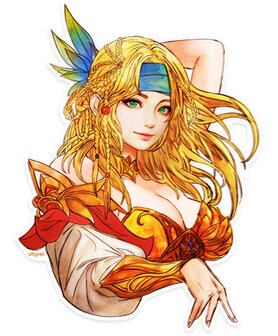 Final Fantasy X Watercolor Rikku Die Cut Sticker