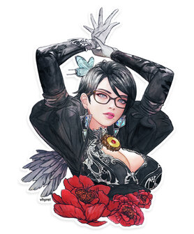 Bayonetta Watercolor Die Cut Sticker