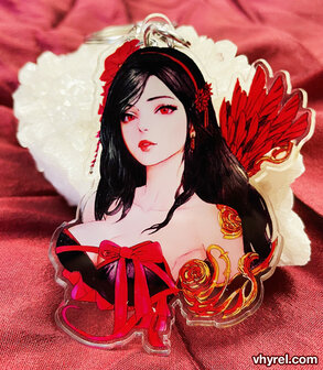 Final Fantasy VII Tifa Keychain Double Sided Clear Acrylic Glossy