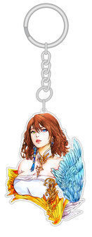 Final Fantasy X Yuna Keychain Double Sided Clear Acrylic Glossy
