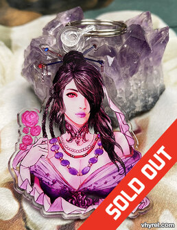 Final Fantasy X Lulu Keychain Double Sided Clear Acrylic