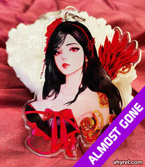 Final Fantasy VII Tifa Keychain Double Sided Clear Acrylic Glossy