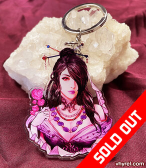 Final Fantasy X Lulu Keychain Double Sided Clear Acrylic Glossy