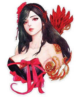 Final Fantasy VII Watercolor Tifa Die Cut Sticker