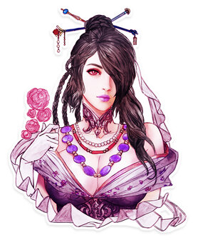 Final Fantasy X Watercolor Lulu Die Cut Sticker