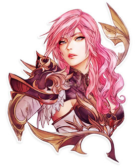 Final Fantasy XIII Watercolor Lightning Die Cut Sticker