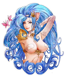 Darkstalkers Watercolor Felicia Die Cut Sticker