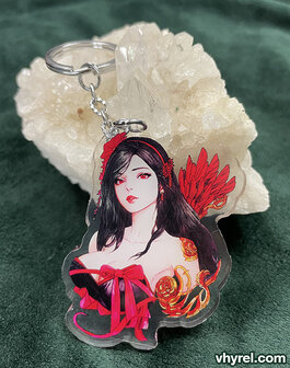 Final Fantasy VII Tifa Keychain Double Sided + Double Protection Clear Acrylic