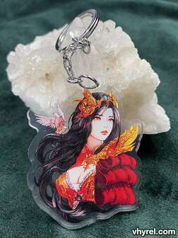 Final Fantasy IX Garnet/Dagger Keychain Double Sided + Double Protection Clear Acrylic