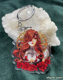 Final Fantasy IX Beatrix Keychain Double Sided + Double Protection Clear Acrylic