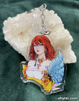 Final Fantasy X Yuna Keychain Double Sided + Double Protection Clear Acrylic