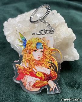 Final Fantasy X Rikku Keychain Double Sided + Double Protection Clear Acrylic