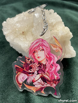 Final Fantasy XIII Lightning Keychain Double Sided + Double Protection Clear Acrylic