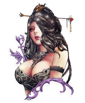Final Fantasy X Sketch Lulu Die Cut Sticker