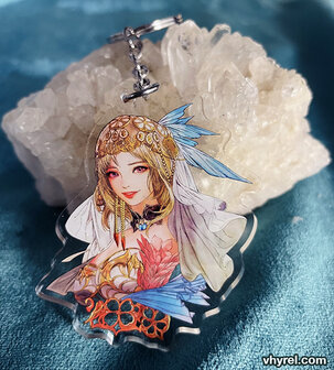 Final Fantasy XII Watercolor Ashe Keychain Double Sided + Double Protection Clear Acrylic