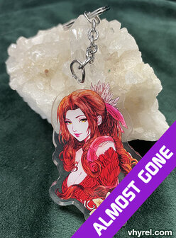 Final Fantasy VII Aerith Keychain Double Sided + Double Protection Clear Acrylic