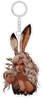 Final Fantasy XII Fran Sketch Keychain Double Sided + Double Protection Clear Acrylic