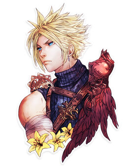 (Small Error) Final Fantasy VII Watercolor Cloud Die Cut Sticker