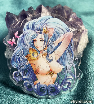 Darkstalkers Watercolor Felicia Clear Acrylic Pin