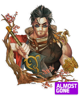 Final Fantasy X Watercolor Auron Die Cut Sticker