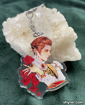 Final Fantasy XII Balthier Keychain Double Sided + Double Protection Clear Acrylic