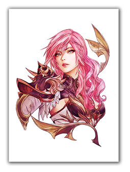 Final Fantasy XIII Watercolor Lightning Canvas