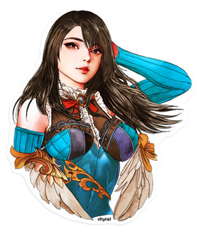 Final Fantasy VIII Watercolor Rinoa Die Cut Sticker