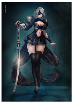 Nier Automata 2B Print