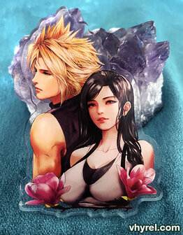 Final Fantasy VII Cloud/Tifa Clear Acrylic Pin