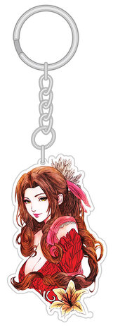 Final Fantasy VII Aerith Keychain Double Sided Clear Acrylic Glossy