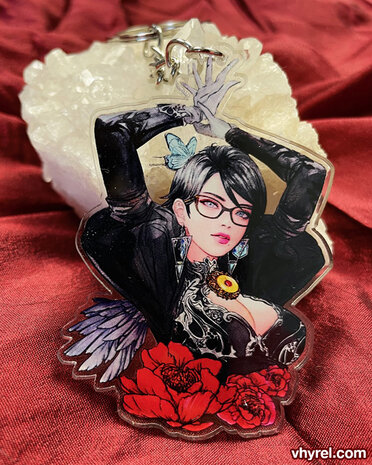 Bayonetta Keychain Double Sided Clear Acrylic Glossy