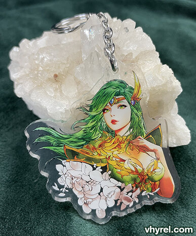 Final Fantasy IV Rydia Keychain Double Sided + Double Protection Clear Acrylic