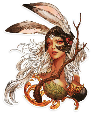 Final Fantasy XII Watercolor Fran Die Cut Sticker
