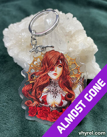 Final Fantasy IX Beatrix Keychain Double Sided + Double Protection Clear Acrylic