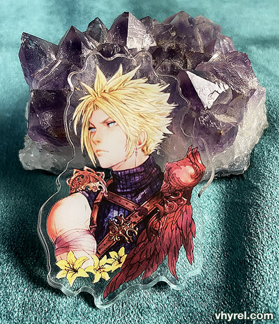 Final Fantasy VII Cloud Clear Acrylic Pin