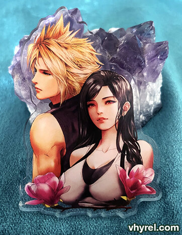 Final Fantasy VII Cloud/Tifa Clear Acrylic Pin