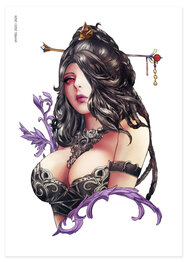 Final Fantasy X  Lulu Portrait Print