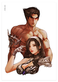 Tekken Kazuya Mishima Jun Kazama Portrait Print