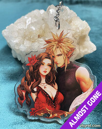 Final Fantasy VII Cloud Aerith Portrait Keychain Double Sided + Double Protection Clear Acrylic