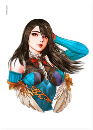 Final Fantasy VIII Watercolor Rinoa Print