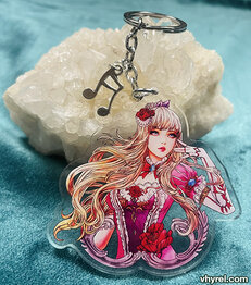 Tekken Watercolor Emilie De Rochefort Lili Keychain Double Sided + Double Protection Clear Acrylic + Charm