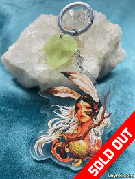 Final Fantasy XII Fran Keychain Double Sided + Double Protection Clear Acrylic + Charm