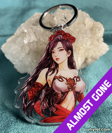 Final Fantasy VII Watercolor Tifa Lockhart Keychain Double Sided + Double Protection Clear Acrylic