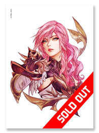 Final Fantasy XIII Watercolor Lightning Print Outlet